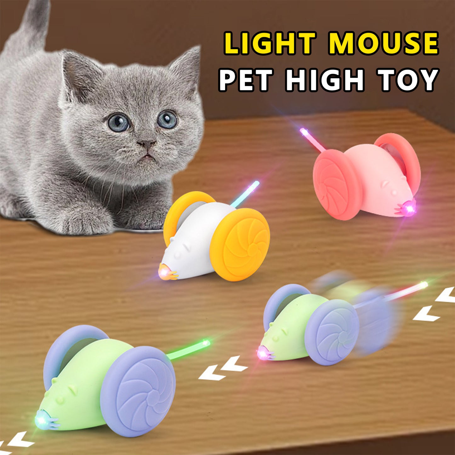 Smart Chase Cat Toy with Colorful Lights and Irregular Movement - Interactive Mouse